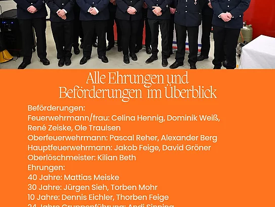 Alle Geehrten und Beförderten